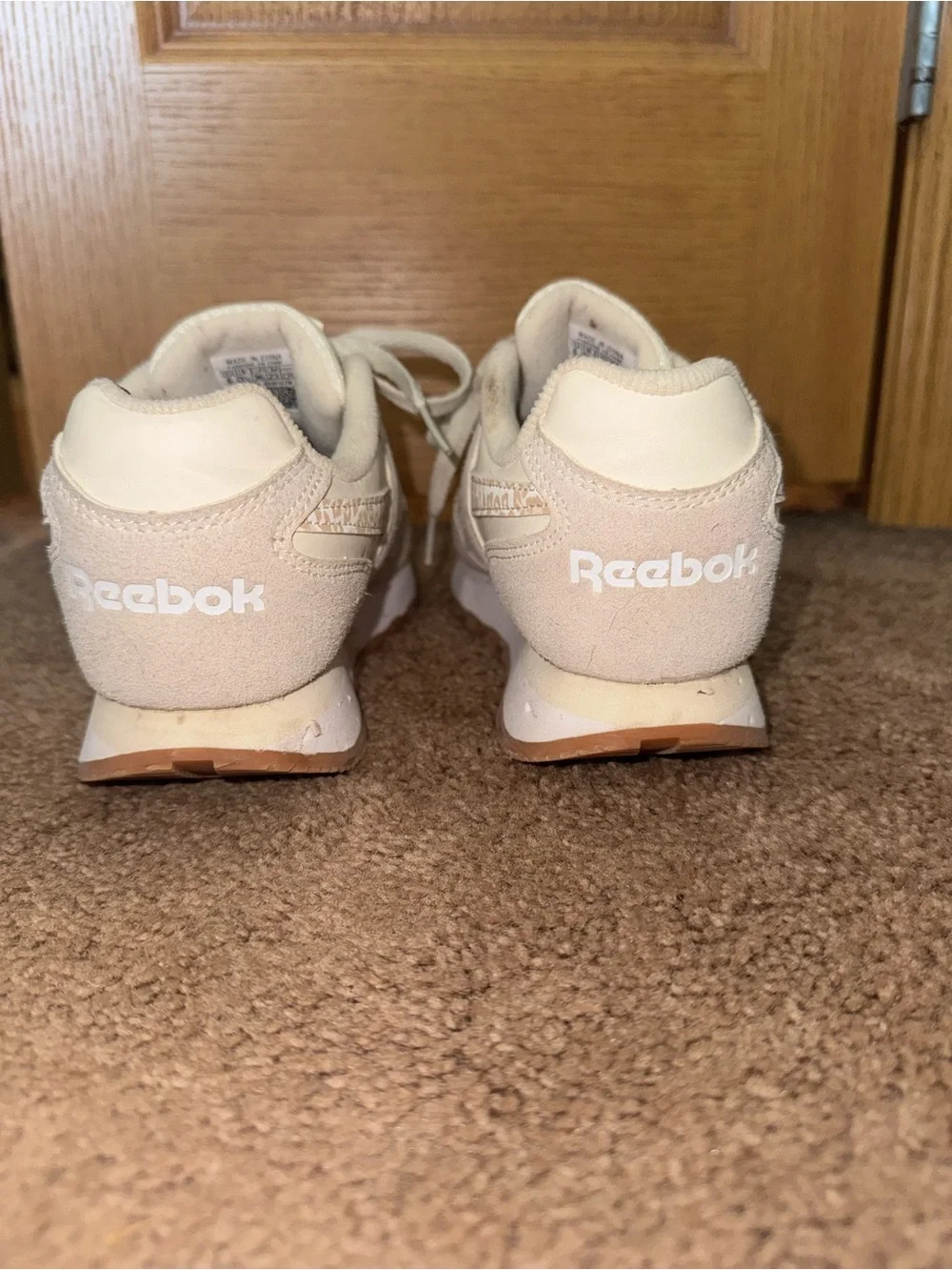 Reebok Off-White Leather and Suede Low-Top Sneakers